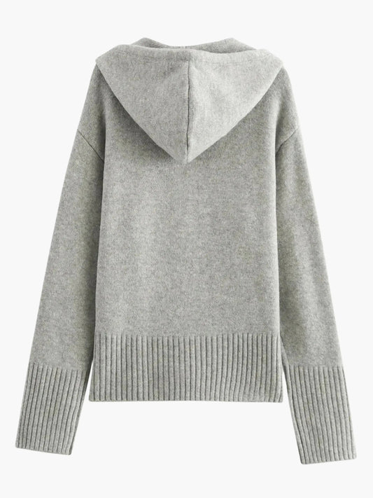 Kornelia | Strickjacke mit Kapuze und Reißverschluss