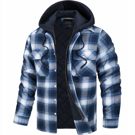 Declan | Karierte Jacke mit Reißverschluss