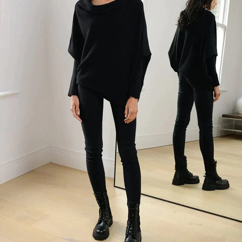 Asymmetrisch drapierter Pullover