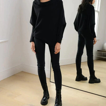 Asymmetrisch drapierter Pullover