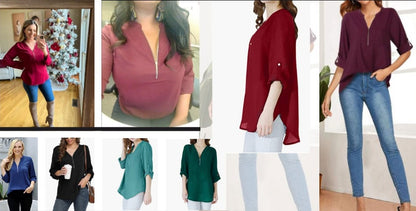 Langärmelige Lockere Bluse