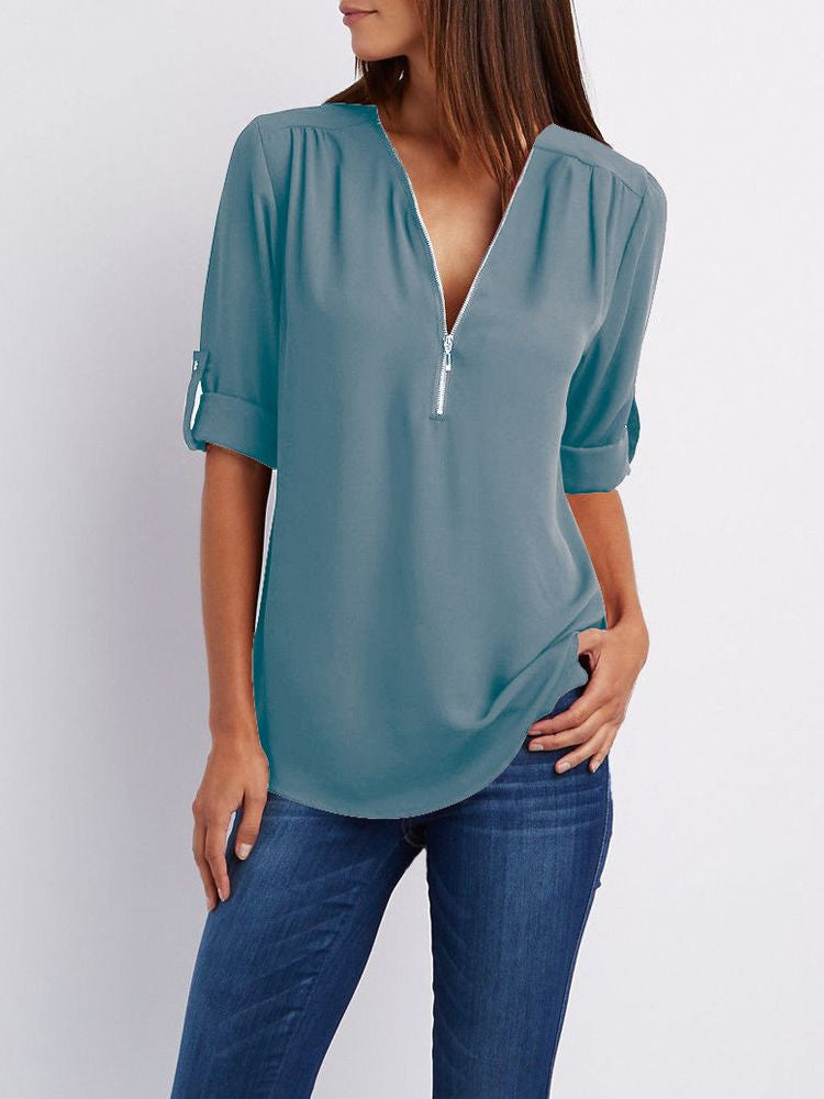 Langärmelige Lockere Bluse