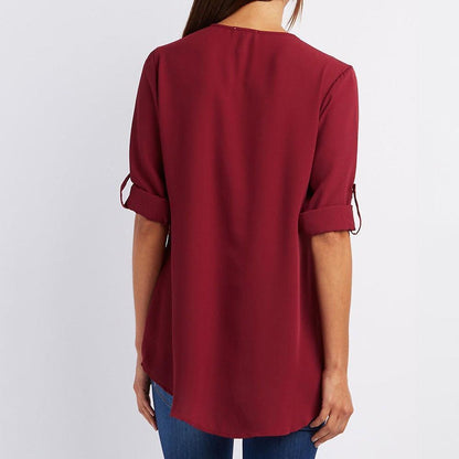 Langärmelige Lockere Bluse