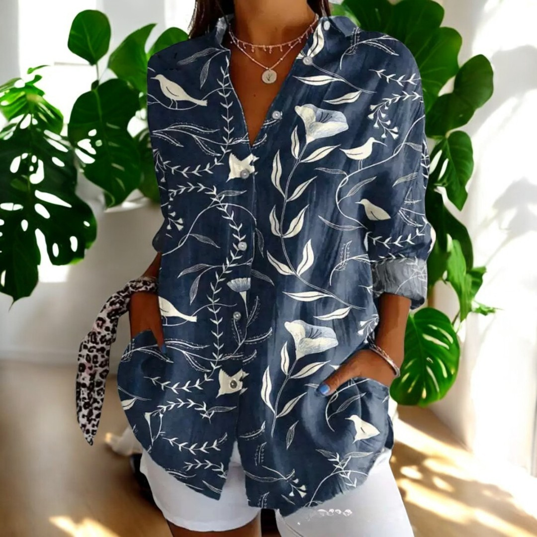 Irene | Stilvolle Blumenbluse