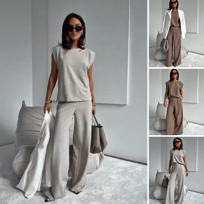 Schickes zweiteiliges Set aus T-Shirt und weiten Hosen