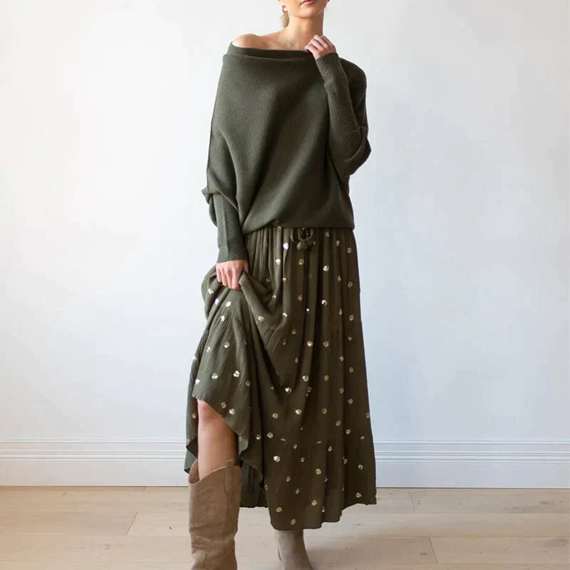 Asymmetrisch drapierter Pullover