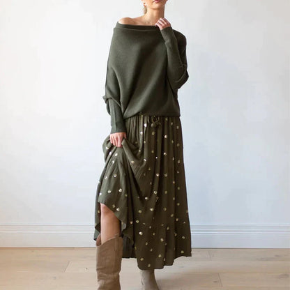 Asymmetrisch drapierter Pullover