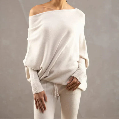 Asymmetrisch drapierter Pullover