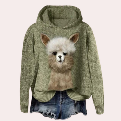 Talia - Trendiger Damenpullover mit lebhaftem Tierprint