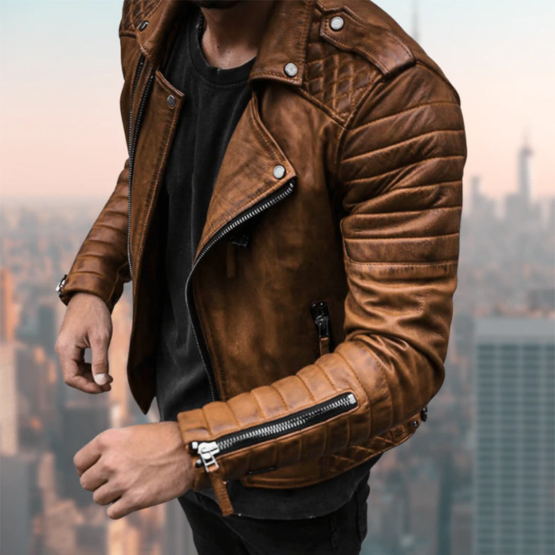 Stylische Biker-Lederjacke für Männer - CRUZ Kollektion