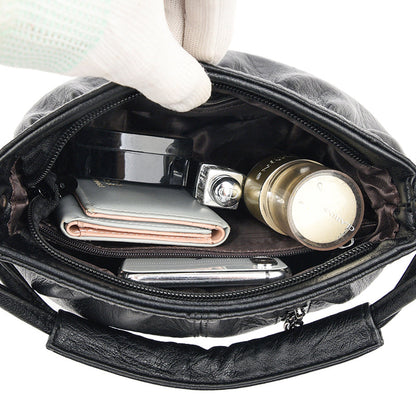 Iris - Klassische Herbst Handtasche aus weichem Leder für Frauen