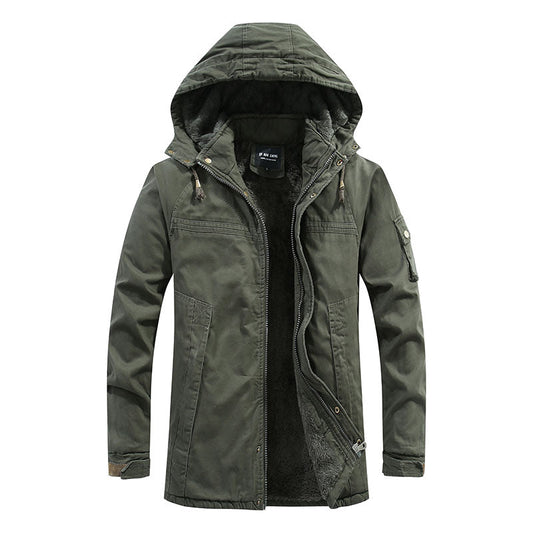 Wattierte Winterjacke mit Kapuze – Robuste Outdoorjacke für kalte Tage