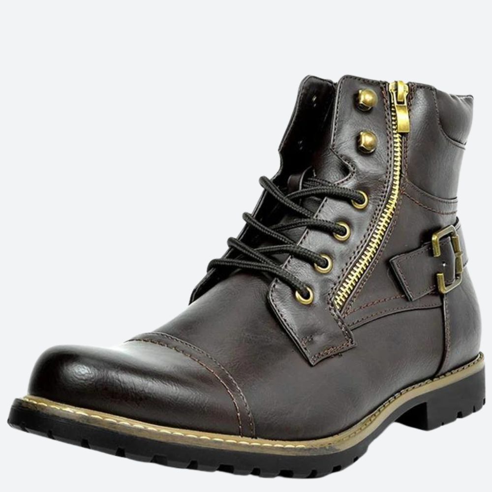 Elegante Motorradstiefel aus echtem Leder - Raven