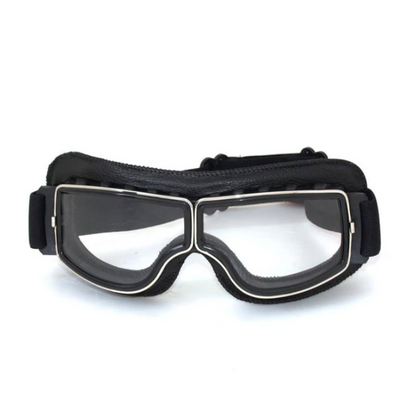 Luke - Retro Chic Vegan Leder Motorradbrille für Herbst in Unisex Surplus