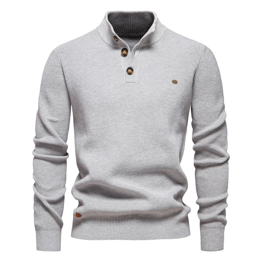 Konrad | Stilvoller Herrenpullover mit Knopfdesign