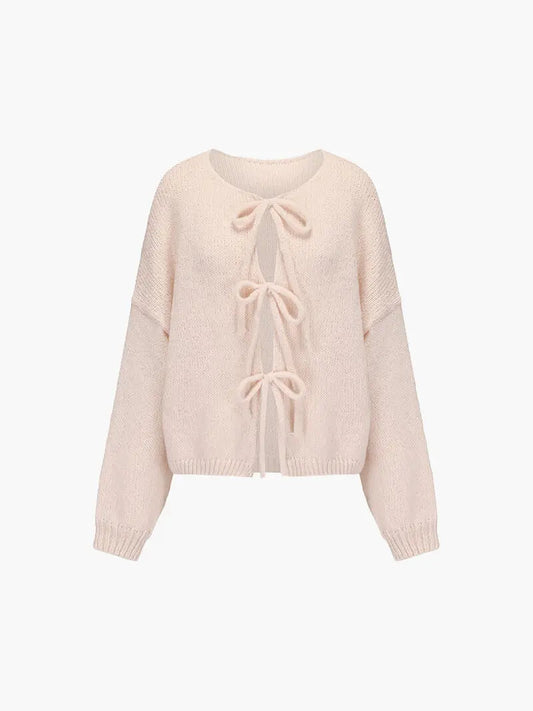 Rahel | Weiche Strickjacke mit Schleife
