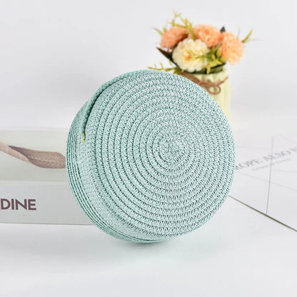 Stilvolle runde handgewebte Umhängetasche mit Reißverschluss von Angel