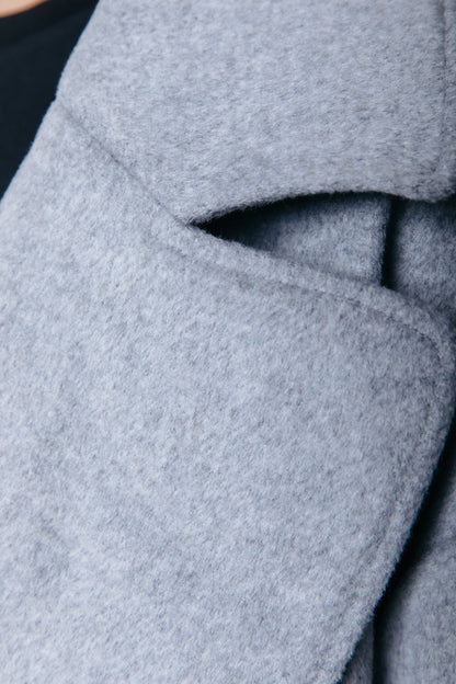 Zania Wollmantel | Hellgrau meliert