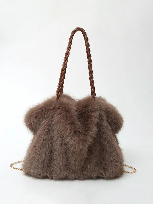 Elisa - Vielseitige Plüschvelours Schultertasche