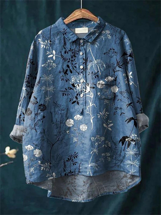 Amita | Vintage-Bluse mit Blumenmuster
