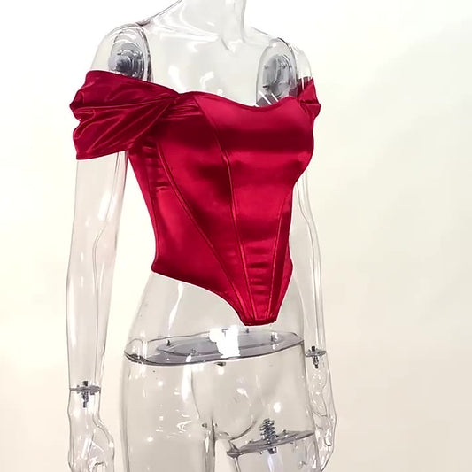 Madonna | Elegantes Fischgräten-Korsett-Top