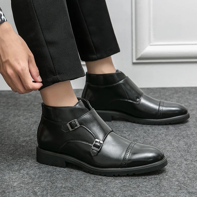 Parker | Kunstläder Doppel-Monk-strap Stiefel