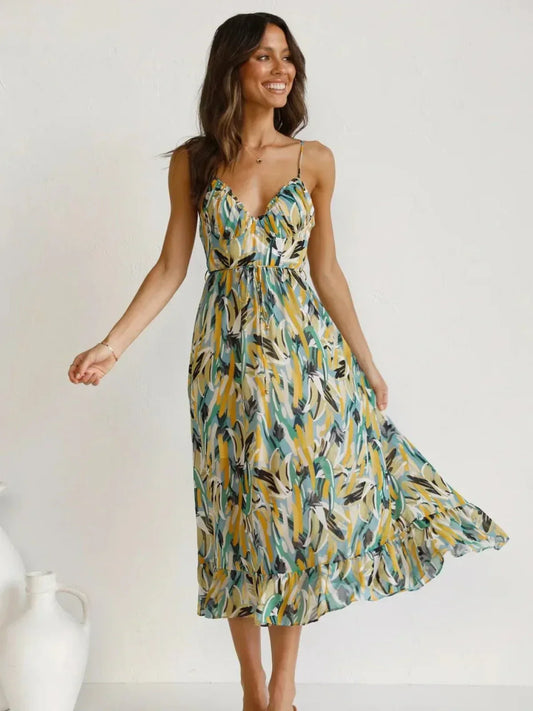 Jada | Buntes Midi-Kleid