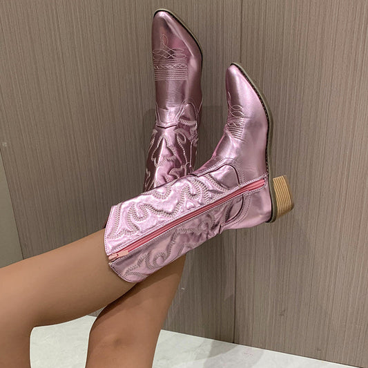 Gracie - Wunderschöne metallische Cowboystiefel für einen glamourösen Look