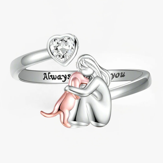 Anne™| Ring „Mädchen und Hund“